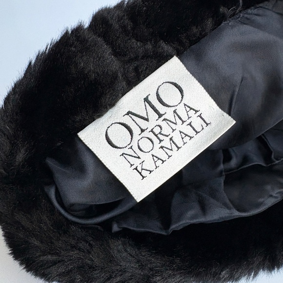 Vintage Norma Kamali OMO Black Faux Fur Sculptural Hat 1980s HTF main image 6